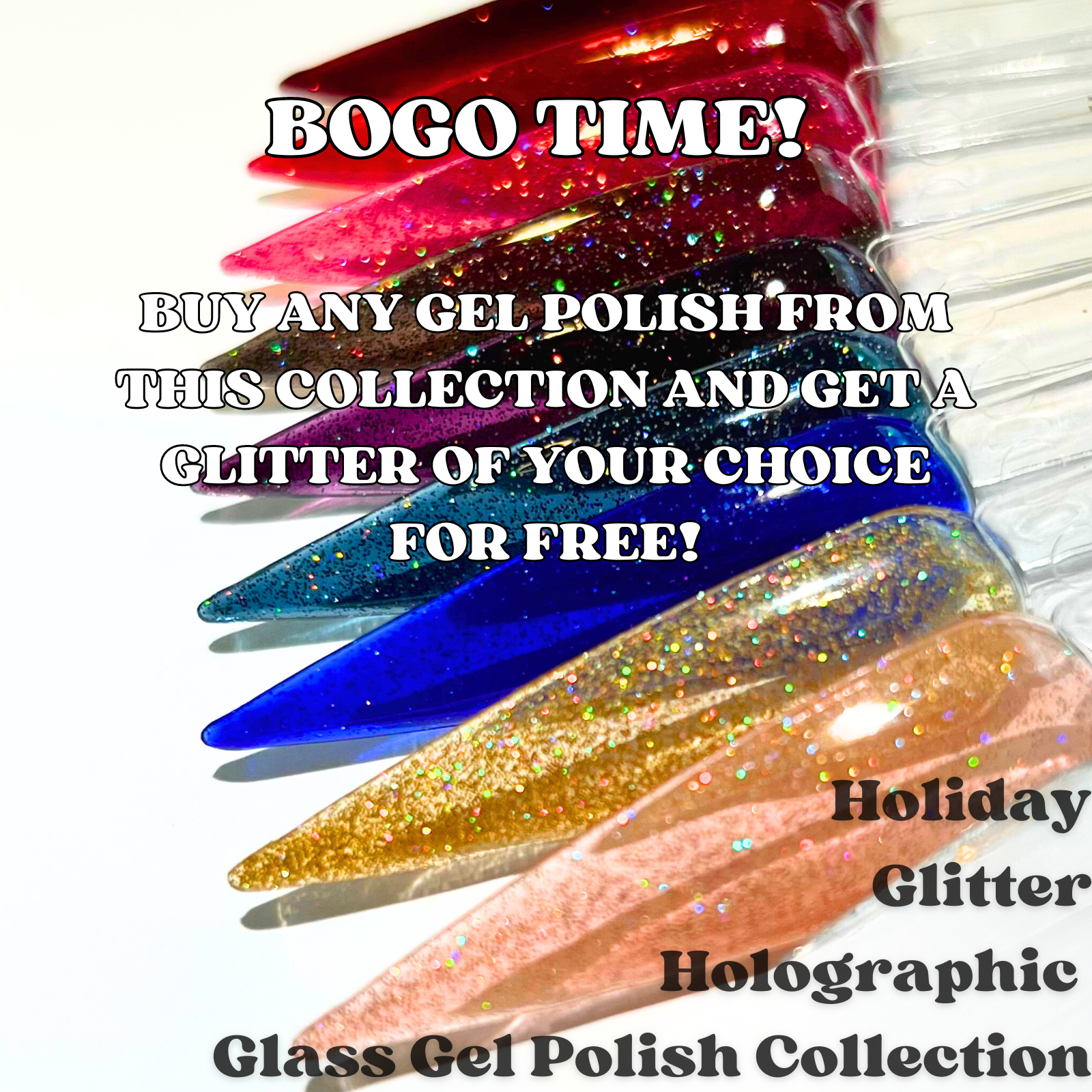 Holiday Glitter Holographic Glass Polish Collection